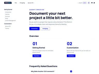 Sprucecss Eleventy Documentation Template screenshot